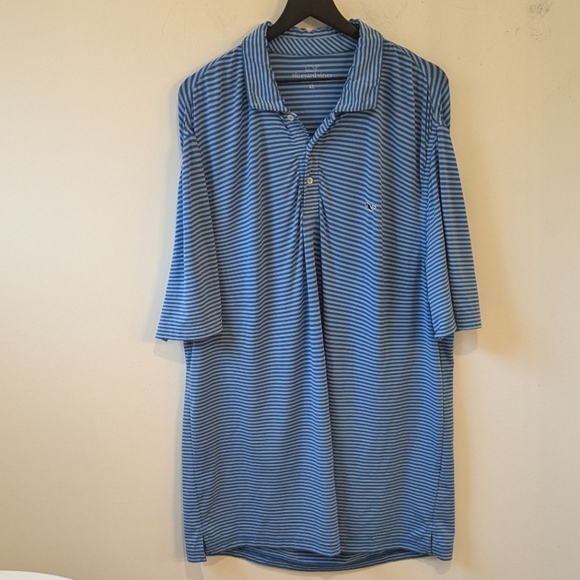Vineyard Vines Men's Blue Stripe Performance Golf Polo Size XL - Picture 1 of 6